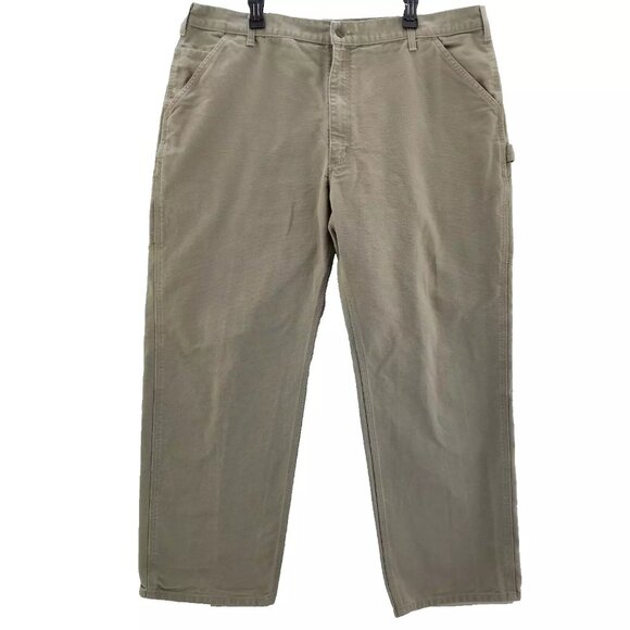 Carhartt B11 DES Work Pants Desert Khaki Dungaree Fit Carpenter Duck 42x32 - Picture 1 of 11